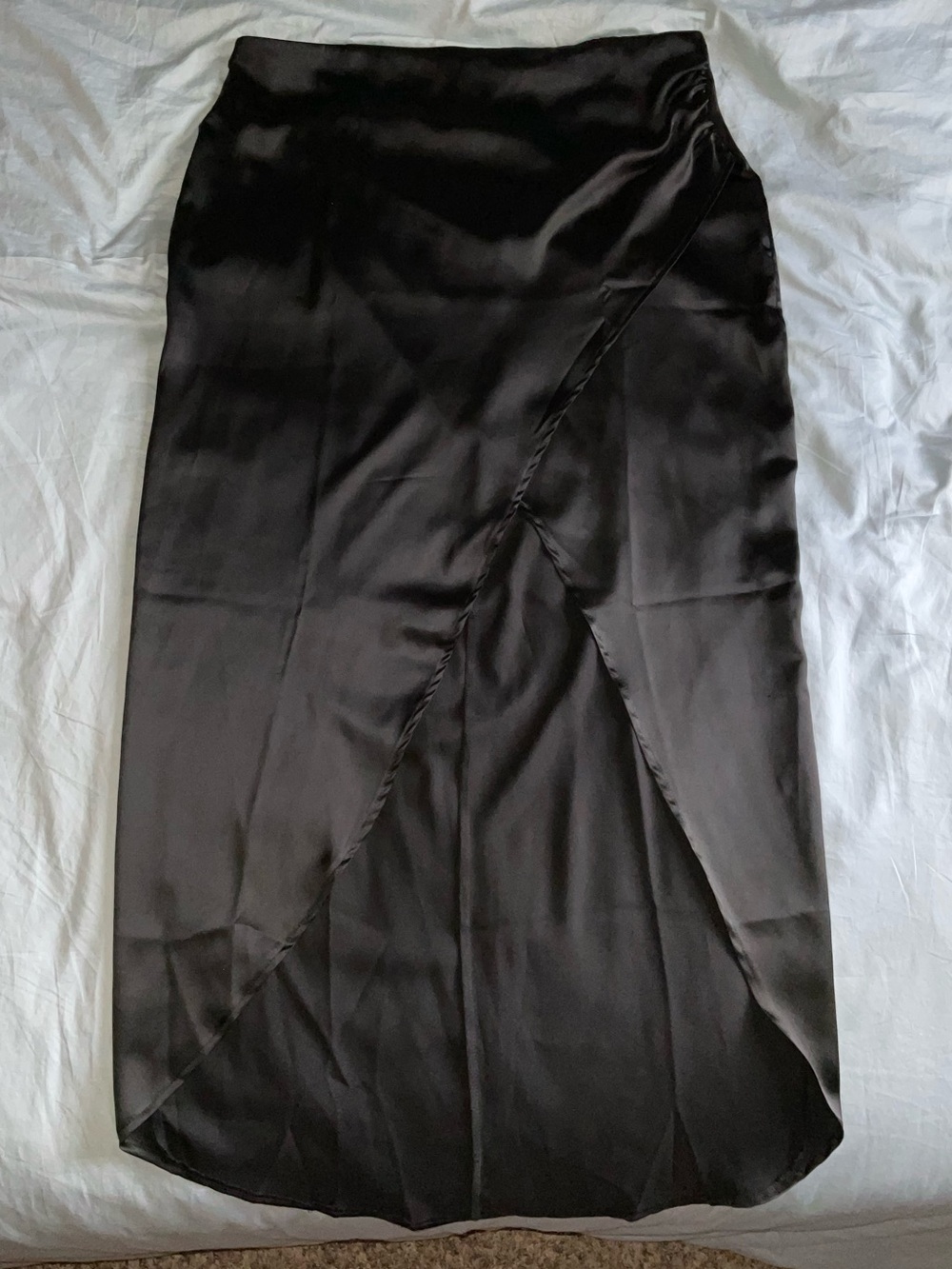 Flounce London Gathered Satin Midaxi Skirt